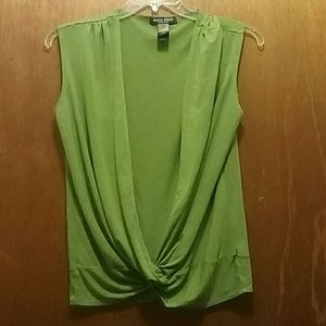 Green deep vee top